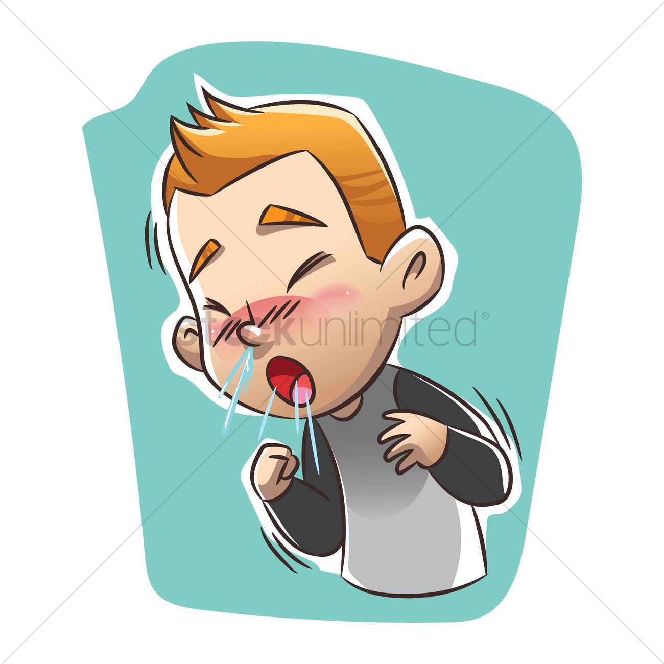 1300x1300 Boy Having A Cold Vector Image