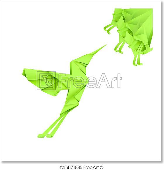 561x581 Free Art Print Of Paper Colibri, Vector Freeart Fa14171886