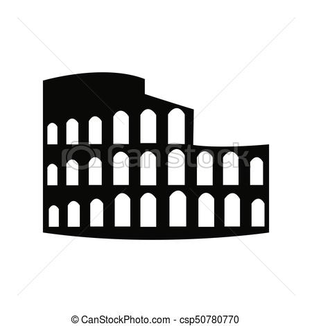 450x470 Roman Coliseum Ruins Landmark Silhouette Icon