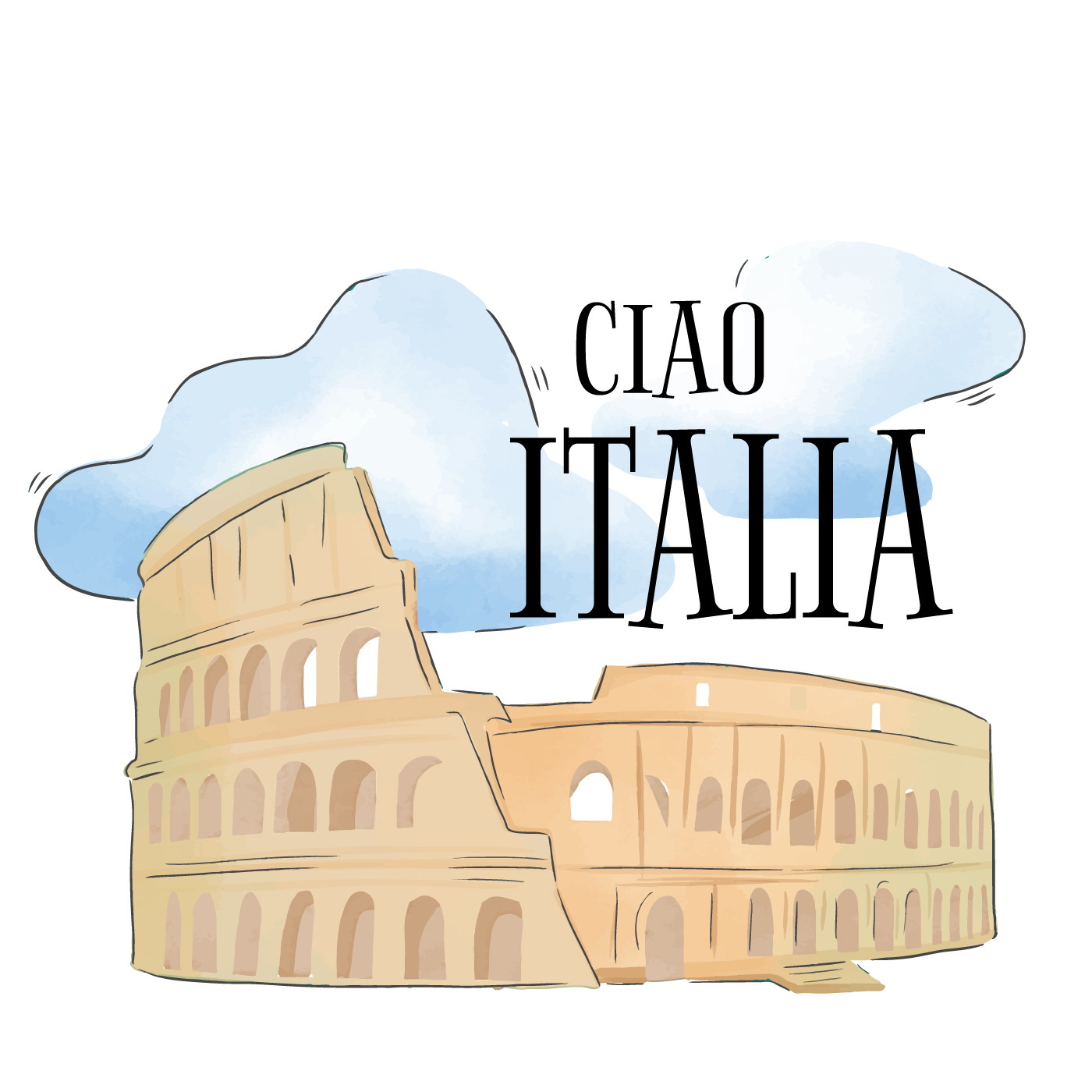 1400x1400 Rome Coliseum Free Vector Art