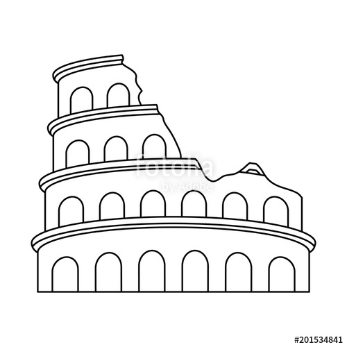 500x500 Rome Coliseum Monument Vector Illustration Graphic Design Stock