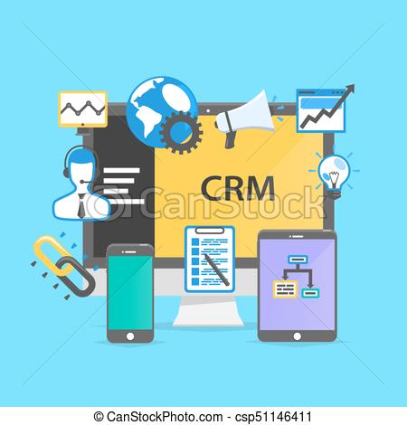 450x470 Programming Crm Icon Set Collage. Vector Illustration.