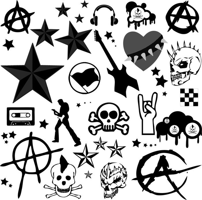 700x692 Punkrock Collage Vector Wall Mural We Live To Change