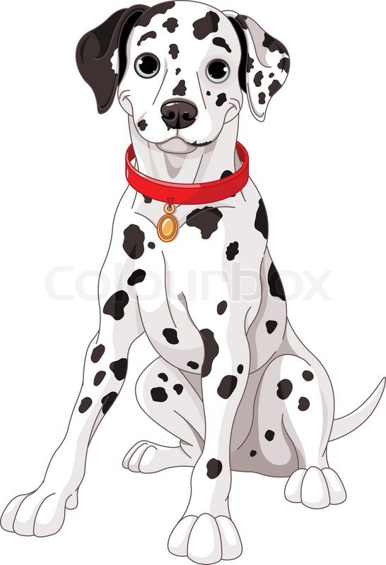546x800 Illustration Of A Cute Dalmatian Dog Wearing A Red Collar Stock