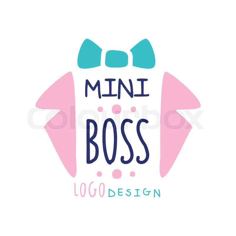 800x800 Mini Boss Logo Original Design. Abstract Suit Collar And Bow Tie