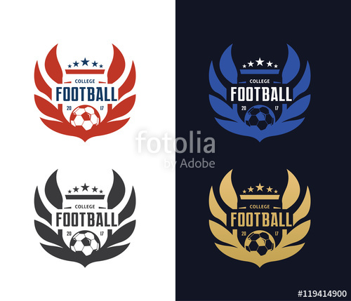 500x429 Football College Logo,football Logo,vector Logo Template Stock