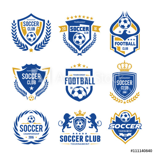 500x500 Football And Soccer College Vector Logo Set Template