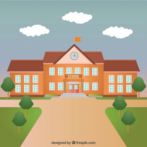 626x626 School Building Vector Free Download