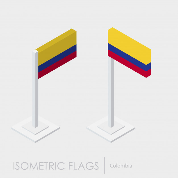 626x626 Colombia Isometric Flag Vector Free Download