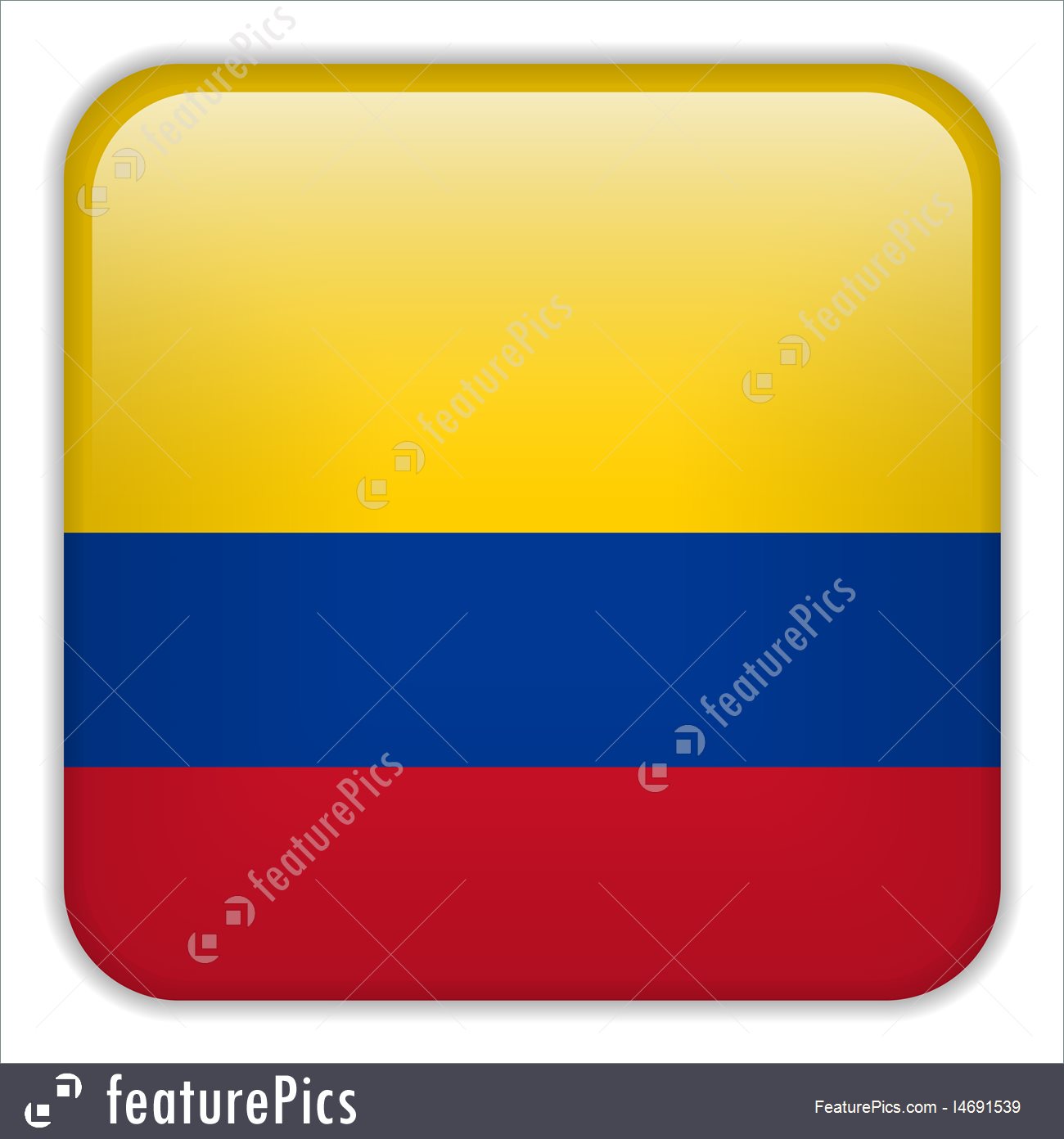 1300x1392 Illustration Of Colombia Flag Smartphone Application Square Buttons