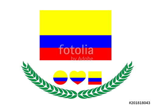 500x350 Colombia Flag Vector Illustration. Colombia Flag. National Flag Of