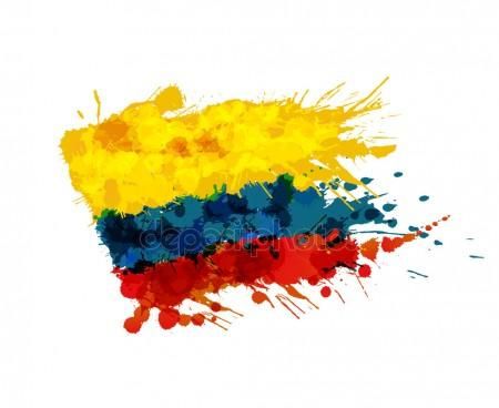450x368 Bandera De Colombia De Las Salpicaduras De Colores Vector De Stock