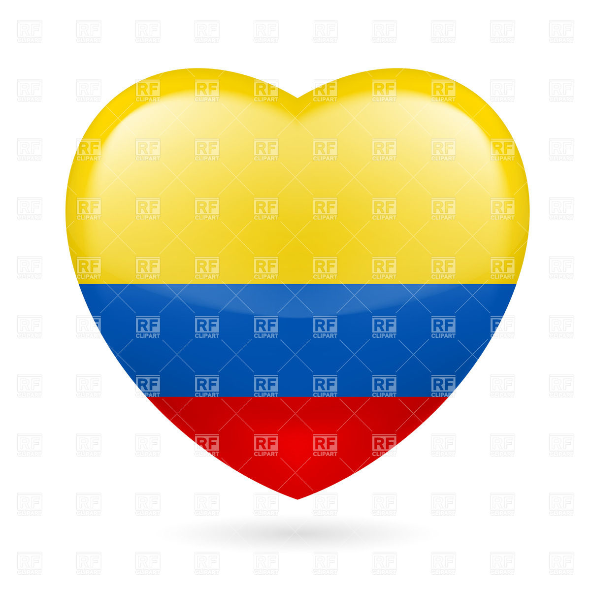1200x1200 Heart With Colombian Flag Colors