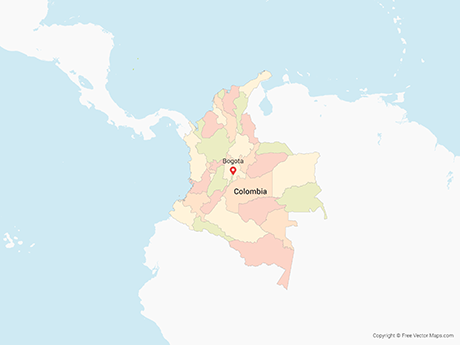 460x345 Vector Maps Of Colombia Free Vector Maps