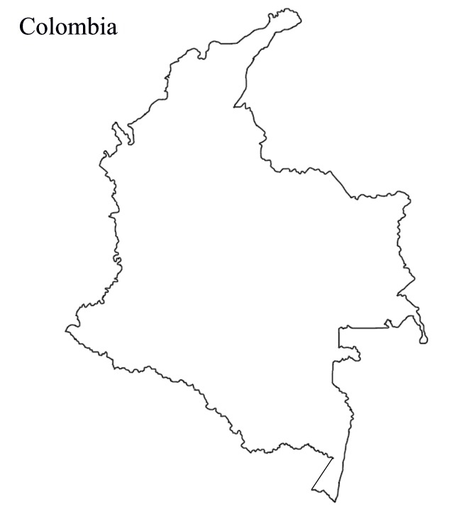 671x720 Blank Map Of Colombia Vector Maps Of Colombia Free Vector Maps