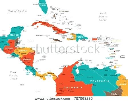 450x358 Central Map Detailed Vector Illustration Political Of Colombia