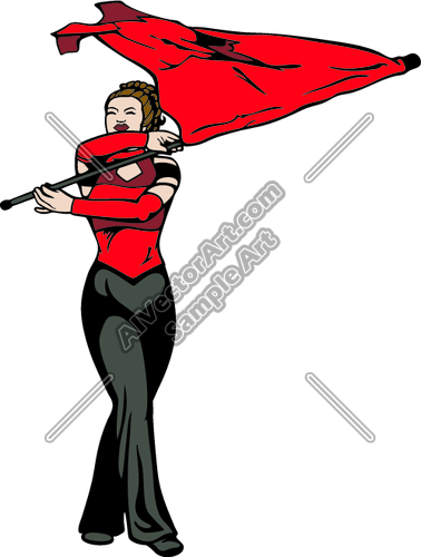 378x500 Color Guard With Red Flagget Clipart And Vectorart Sports
