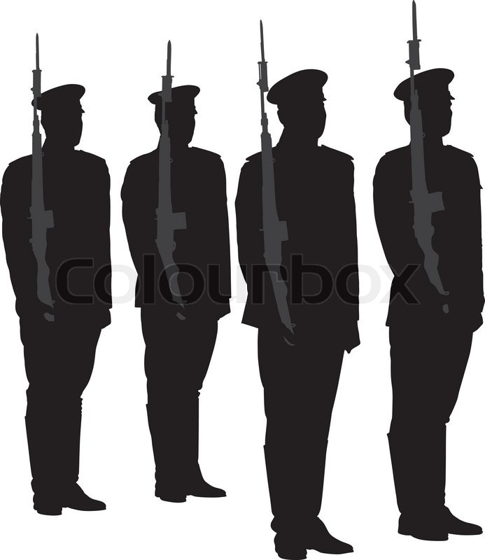 693x800 Honor Guard Silhouette Stock Vector Colourbox