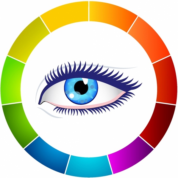 598x600 Eye And Color Wheel Free Vector In Adobe Illustrator Ai ( .ai
