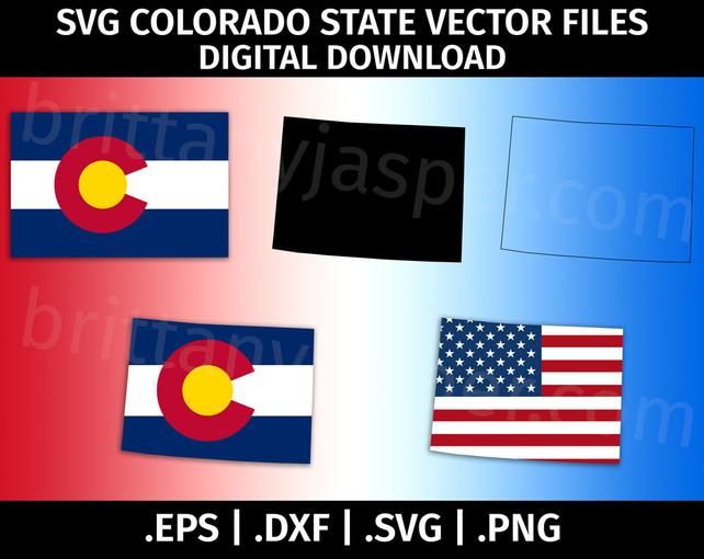 642x510 Colorado State Flag Svg Vector Clip Art Cutting Files For Etsy