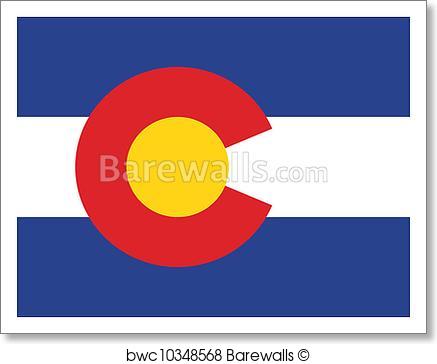 437x364 Art Print Of Vector Colorado Flag Barewalls Posters Amp Prints
