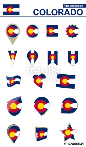 293x500 Colorado Flag Collection. Big Set For Design. Stock Image And