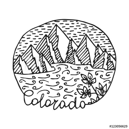 500x500 Isolated Vintage Colorado Logo Template. Colorado State Vector