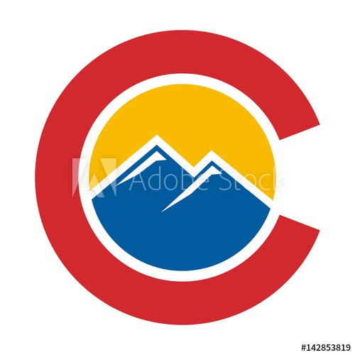 500x500 Colorado Hill Logo Vector. Letter C Logo Vector.