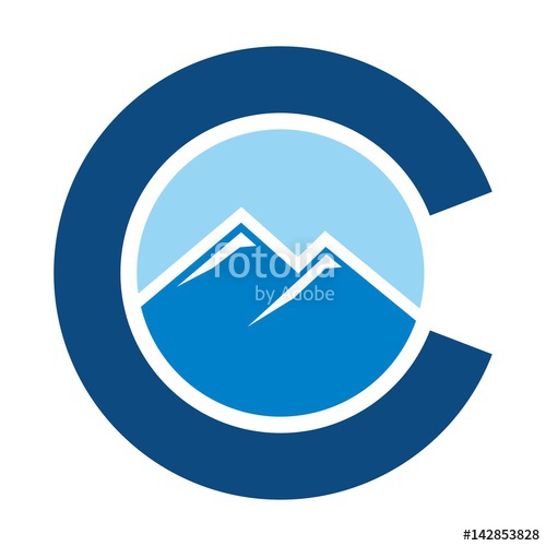 500x500 Colorado Hill Logo Vector. Letter C Logo Vector. Stock Image And