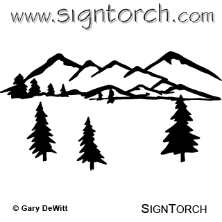 320x320 Mountain 047 Signtorch, Turning Images Into Vector Cut Paths.