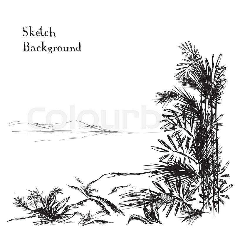 800x800 Abstract Background With Bamboo Trees And Mountains In The