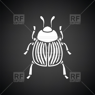 400x400 Colorado Beetle Icon On Black Background Vector Image Vector