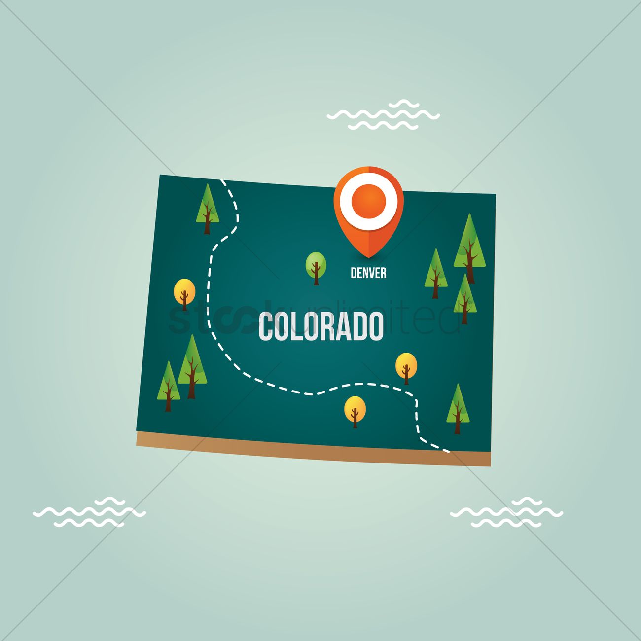 1300x1300 Colorado Map With Capital City Vector Image