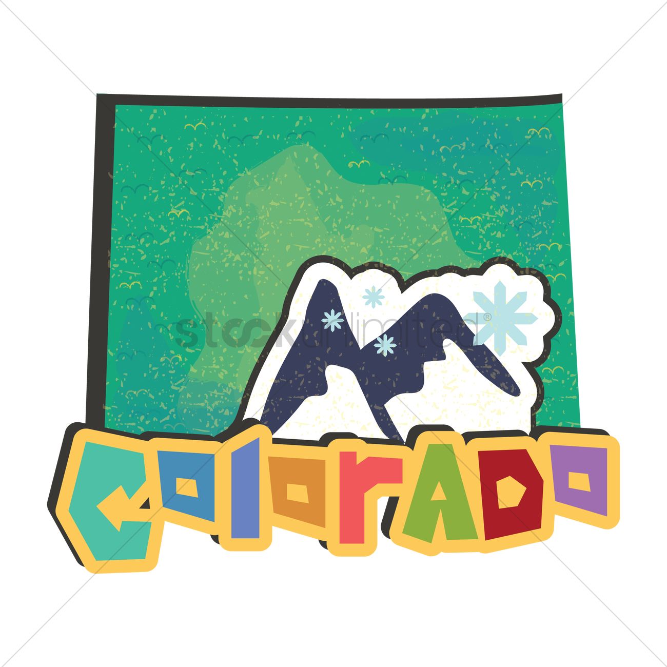 1300x1300 Colorado State Map Vector Image