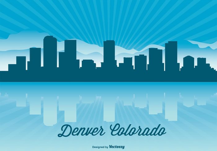 700x490 Free Vector Denver Colorado Skyline Illustration