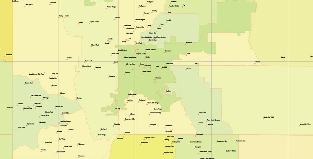 1000x509 Map Colorado State Adobe Illustrator Printable Detailed Exact Vector