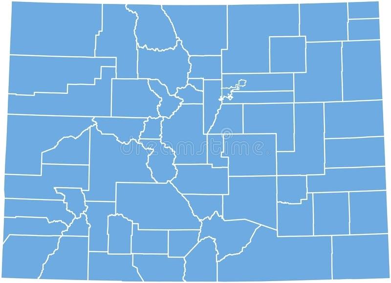 800x579 State Vector Map By Counties Colorado With County Lines
