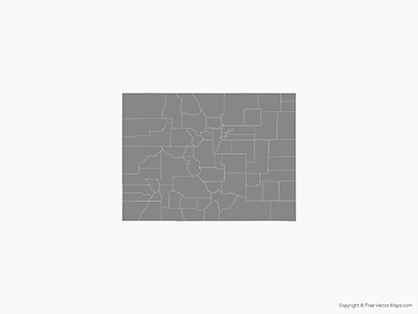460x345 Vector Map Of Colorado With Counties