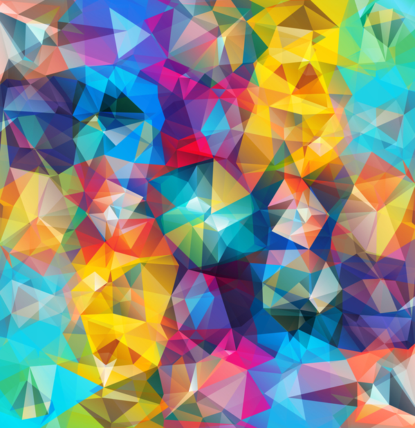 600x619 Geometric Polygon Colorful Background Vectors 02 Free Download