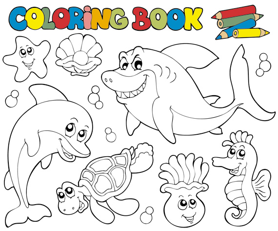 570x473 Coloring Book Vector