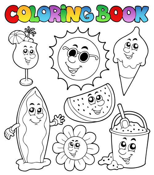 500x566 Coloring Book Vector Set 01 Free Download