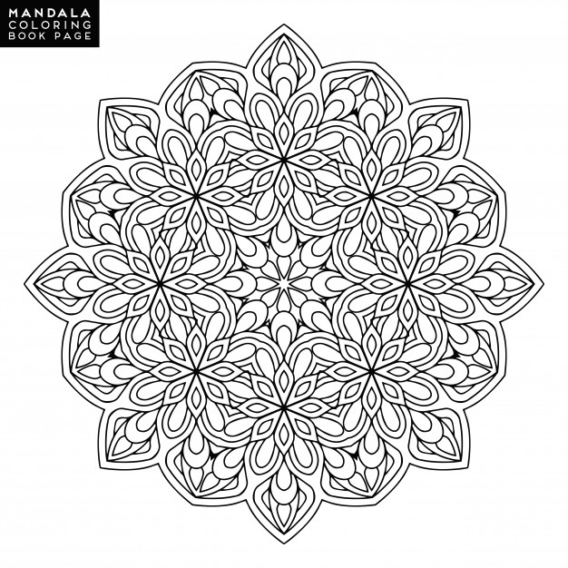 626x626 Outline Mandala For Coloring Book. Decorative Round Ornament. Anti