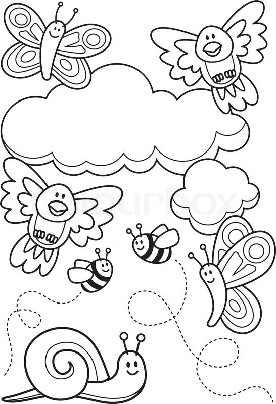 546x800 Baby Animals Coloring Book Stock Vector Colourbox