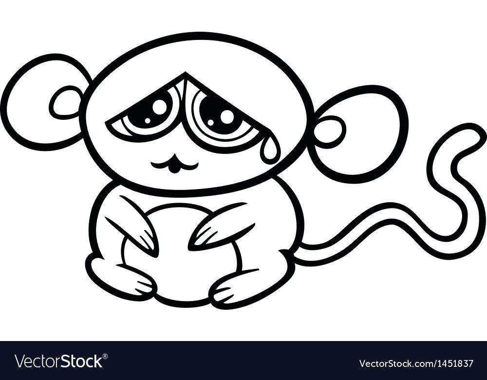 1000x780 Coloring Book Monkey Cartoon Sad Monkey Coloring