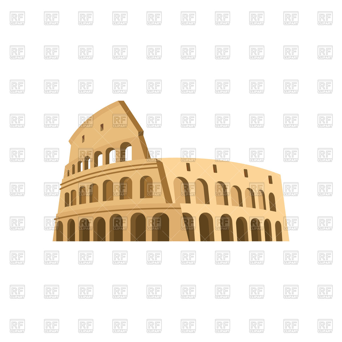 1200x1200 Colosseum In Rome On A White Background Vector Image Vector