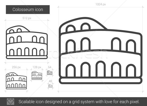600x432 Colosseum Line Icon. Vector Illustration Andrei Krauchuk