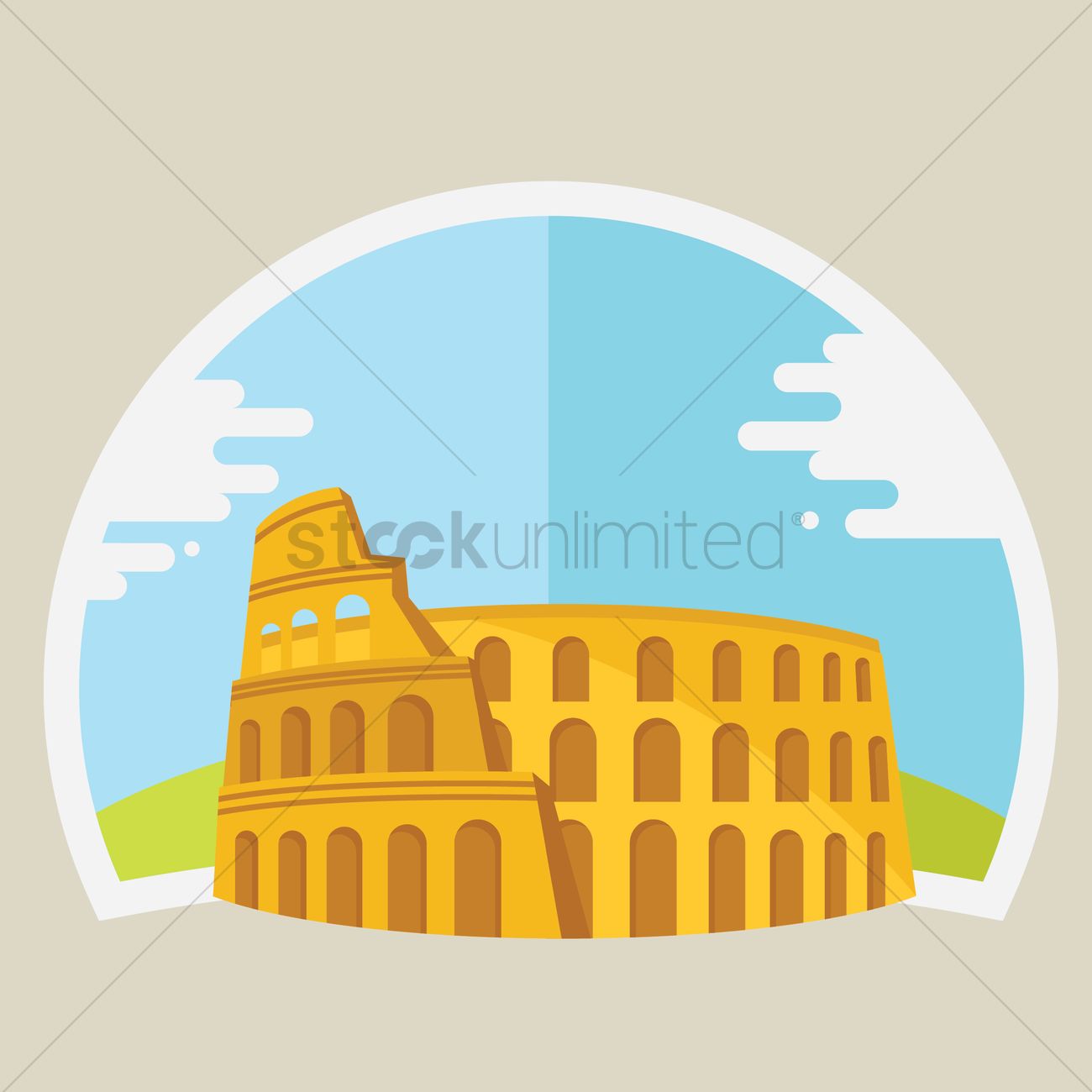 1300x1300 Free Colosseum Vector Image