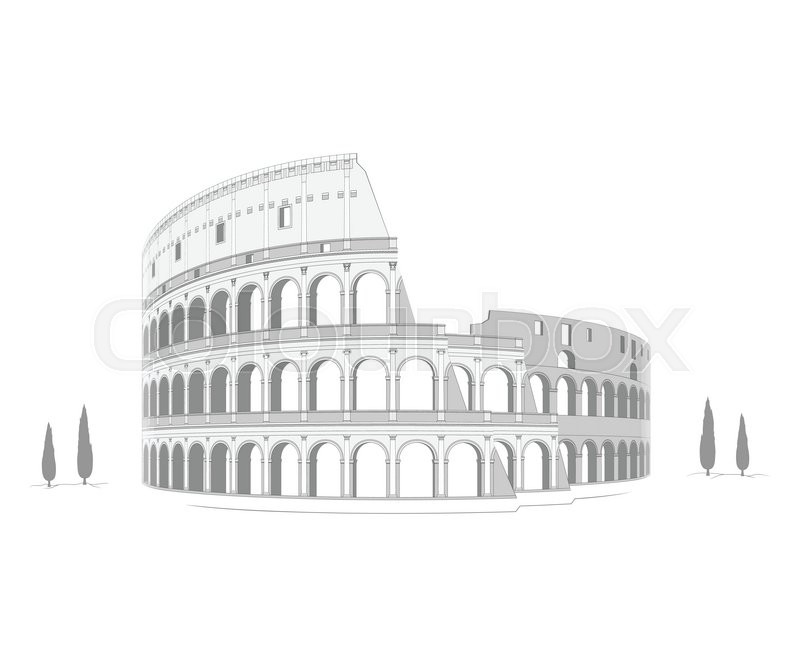 800x667 Highly Detailed Drawing Of Roman Colosseum. Stock Vector Colourbox