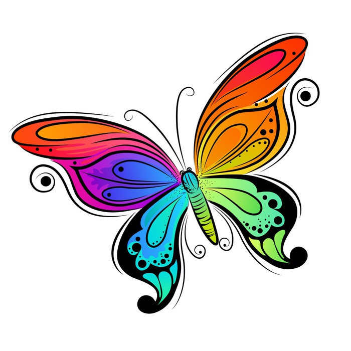 700x700 Colourful Vector Butterfly Sticker We Live To Change