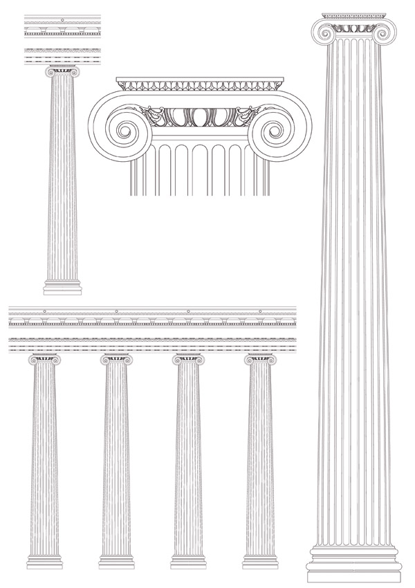 600x850 European Pillar Vector Free Vector 4vector